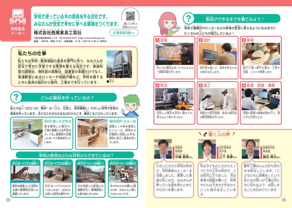 2026_小学生のためのおしごとノート大阪市版_株式会社西尾家具工芸社様_掲載ページ